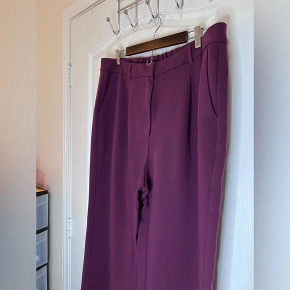 Old navy burgundy Extra High-Rise Taylor Wide Leg Trouser size XL tall - Picture 12 of 12